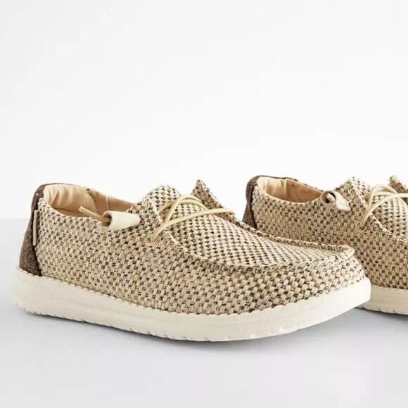 Hey Dude Wendy Shoe in Woven Cream | Buckle in Size US 9 - Picture 1 of 12